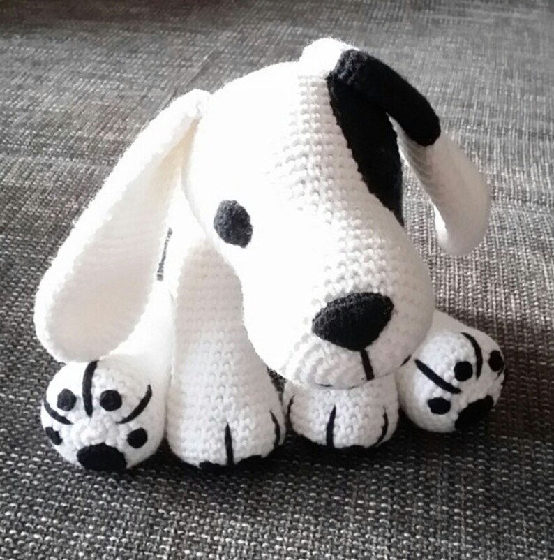 Süßer Hund in Weiß mit schwarzem Fleck Etsy