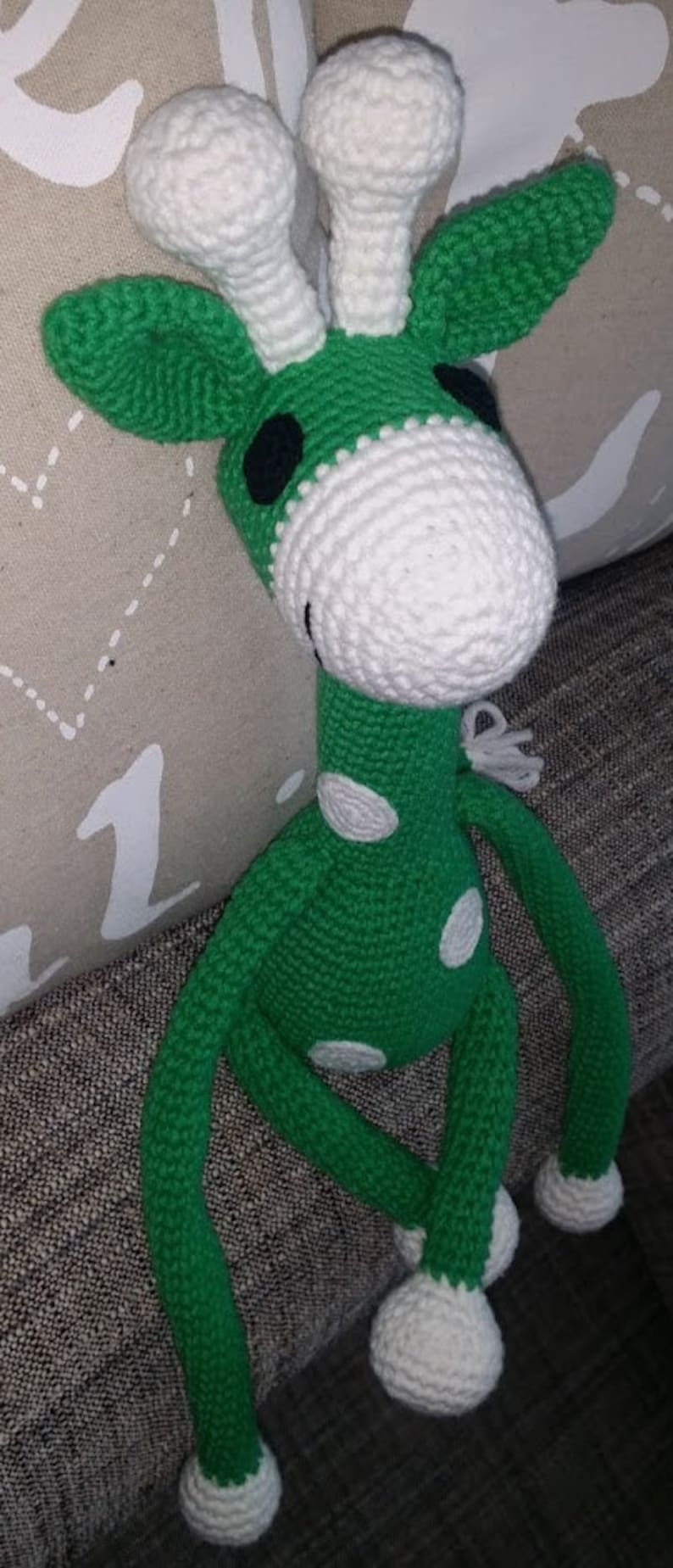 Giraffe Amigurumi / Häkelfigur Grün, Weis Bild 3