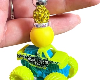 Monster Truck Keychain for Kids | Beaded Keychain | Boys Backpack Charm | Stocking Stuffer | Gift for Kids | Sensory Keychain