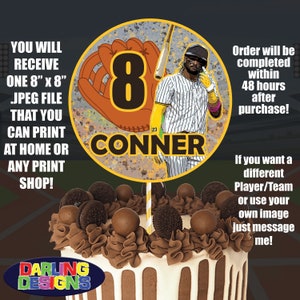 Baseball Birthday Cake Topper High Quality 300 DPI You Print