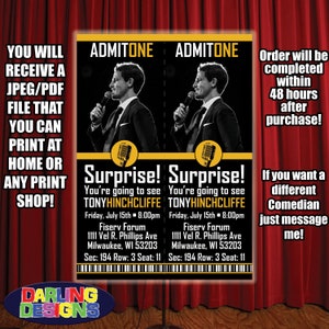 Tony Hinchcliffe Ticket Invitations High Quality 300 DPI You Print