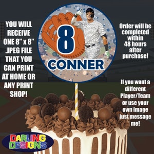 Baseball Geburtstag Cake Topper Hochwertiger 300 DPI You Print