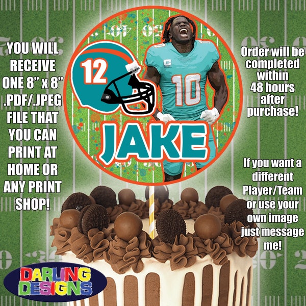 Football Birthday Cake Topper High Quality 300 DPI You Print