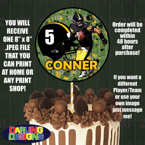 Steelers Cake Topper - Etsy