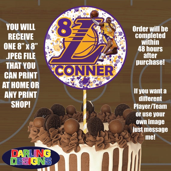 Decoraci n para tarta de cumplea os NBA Los Angeles Lakers de alta calidad 300 DPI que imprimes