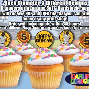 Baseball Birthday Cupcake Toppers High Quality 300 DPI You Print