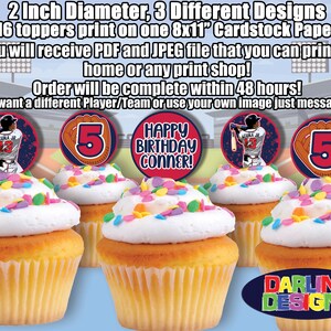 Baseball Birthday Cupcake Toppers High Quality 300 DPI You Print