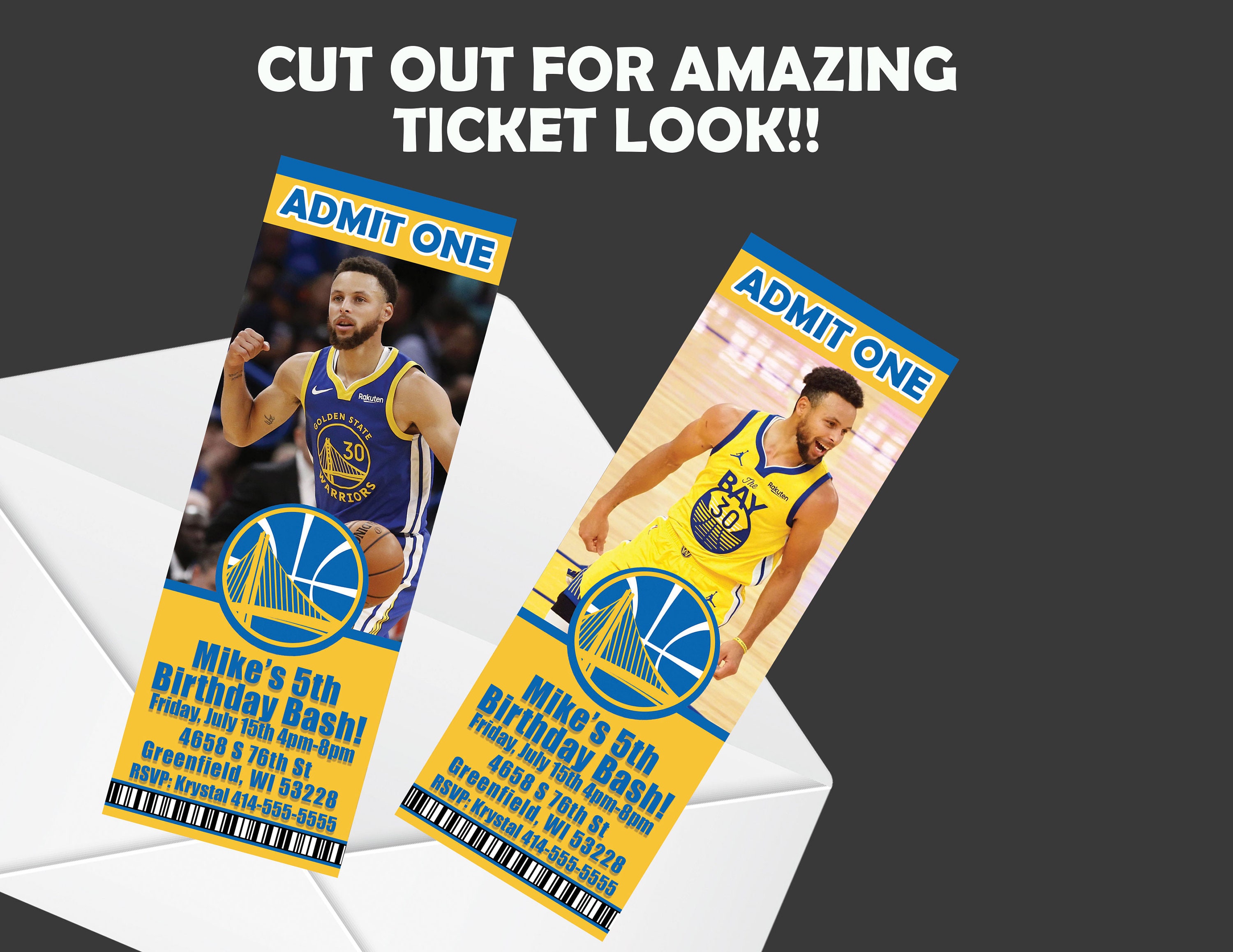 NBA Golden State Warriors Birthday Invitations High Quality | Etsy