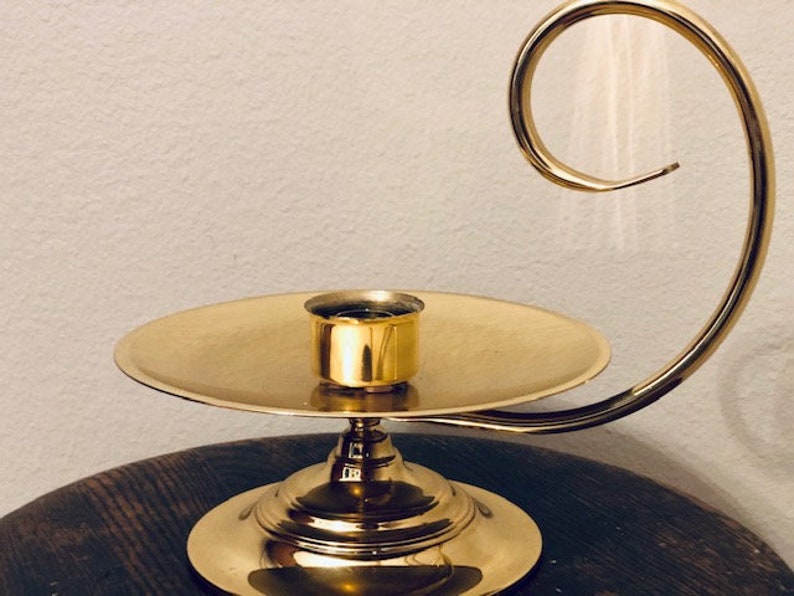 Vintage Brass Candlestick Holder Baldwin in America W/ Spiral