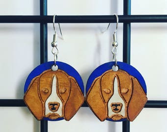 Wooden Beagle earrings