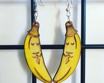 Wooden Banana earrings