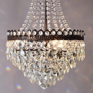 FREE USA Shipping & CUSTOMS Lighting, Chandelier Lamps for Home Interior, Antique French Vintage Crystal Chandelier, Empire Pendant Lustre