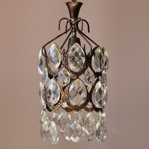 Zeldzame vintage lantaarn in messing, verlichting in antieke stijl, kristallen kroonluchter voor hal, plafondhanger, lamp GRATIS EXPRESS VERZENDING Wereldwijd