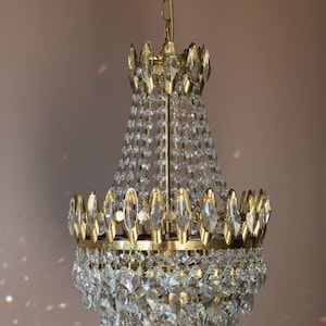 Art Nouveau Antieke Franse Vintage Handgemaakte Kristallen Kroonluchter Lamp Oude Verlichting Klassieke Verlichting Fittingen, GRATIS EXPRESS VERZENDING Wereldwijd