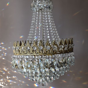Large Empire Waterfall Antique French Vintage Crystal Chandelier Lamp Old Art Nouveau Lighting Classic Light ceiling light FREE SHIPPING