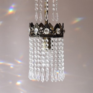 Mini Antique French Style Vintage Crystal Chandelier, Indoor Kitchen Bar Hallway Lamp, Ceiling Lighting, Hanging Pendant, Home Living Light
