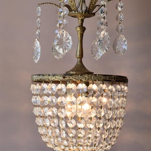 Rare vintage Chandelier Home ceiling Chandelier Brass crystal lighting lamp Antique French Style lighting crystal Pendant indoor lamp