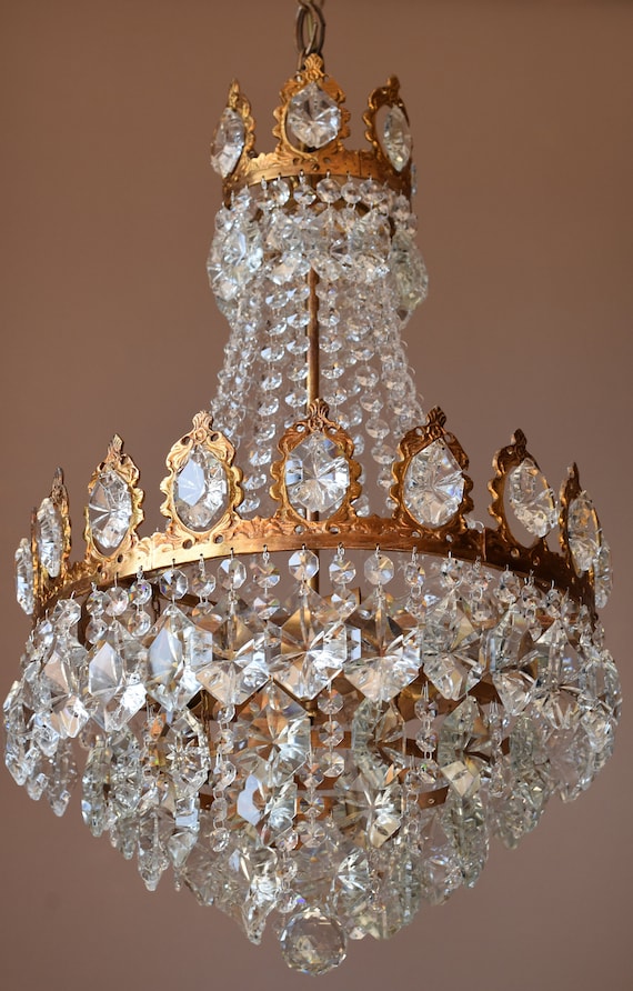 Vintage Crystal Chandelier Antique Lighting Rare 1950s - Crystal Chandelier Hall New Orleans Vintage Crystal Chandelier Antique Lighting Rare 1950s - Crystal Chandelier Hall New Orleans