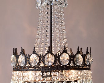 Empire French Style Vintage Crystal Chandeliers Chandelier Antique French Vintage Crystal Chandelier Pendant Home Living interior lighting