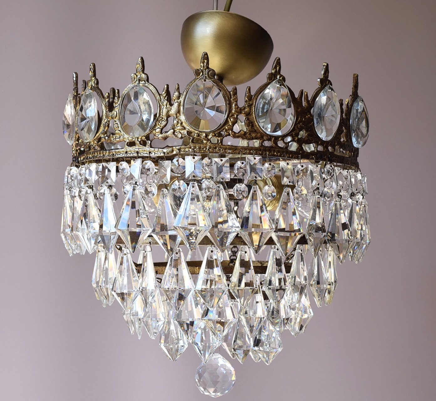 シャビーシックな照明 セミフラッシュシャンデリア ヴィンテージ