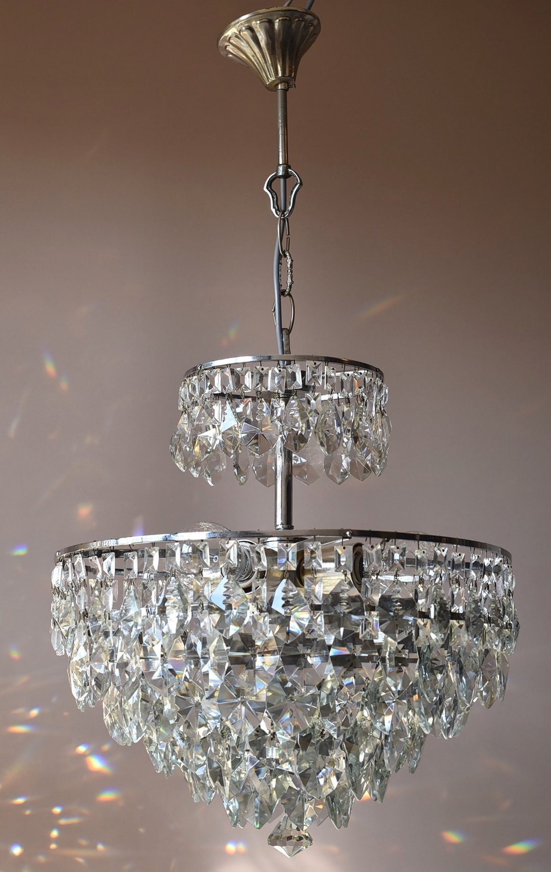 シルバーアンティークフレンチスタイルシャンデリアランプ