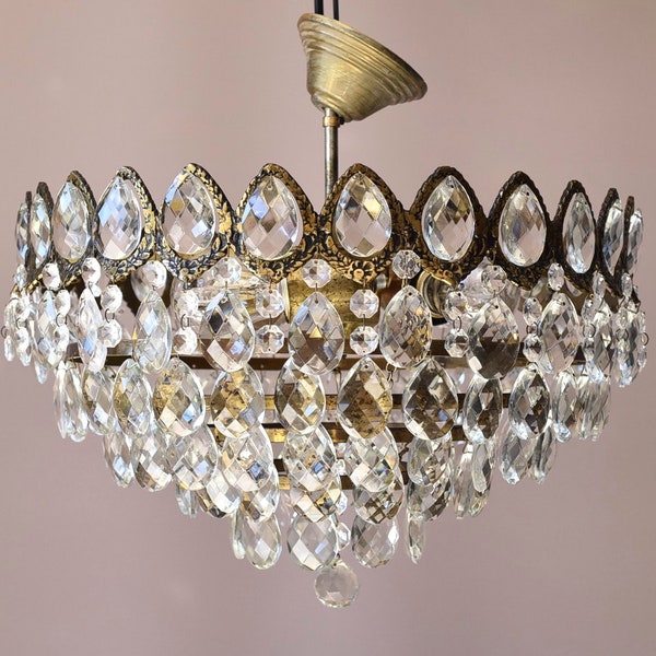 Semi Flush Chandelier Antique Style Vintage Light Crystal French Ceiling Hanging Lighting, Wedding Cake pendant Home decoration light lamp
