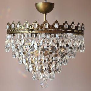 Semi Flush Lamp French style Chandelier, Vintage crystal Chandelier, Ceiling Flush Pendant Hanging pendant home decor interior light fixture