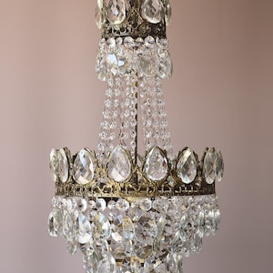 Empire Antique French Style Vintage Crystal Chandelier, Hall way, Bar, Kitchen ceiling Lamp, Brass Pendant Ceiling Lighting, Home Light part