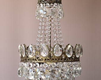 Empire Antique French Style Vintage Crystal Chandelier, Hall way, Bar, Kitchen ceiling Lamp, Brass Pendant Ceiling Lighting, Home Light part