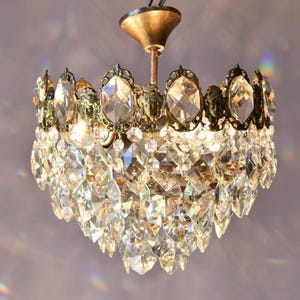 RARE crystal chandeliers semi flush lighting for homes Low Ceiling Chandelier Antique Style Vintage Light Crystal lamp French Ceiling lamp