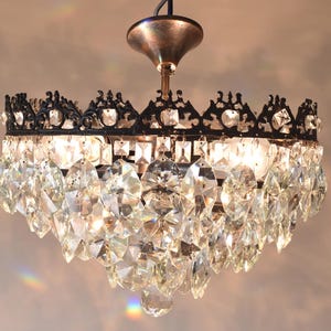 SALE crystal chandeliers semi flush lighting for homes Low Ceiling Chandelier Antique Style Vintage Light Crystal lamp French Ceiling lamp