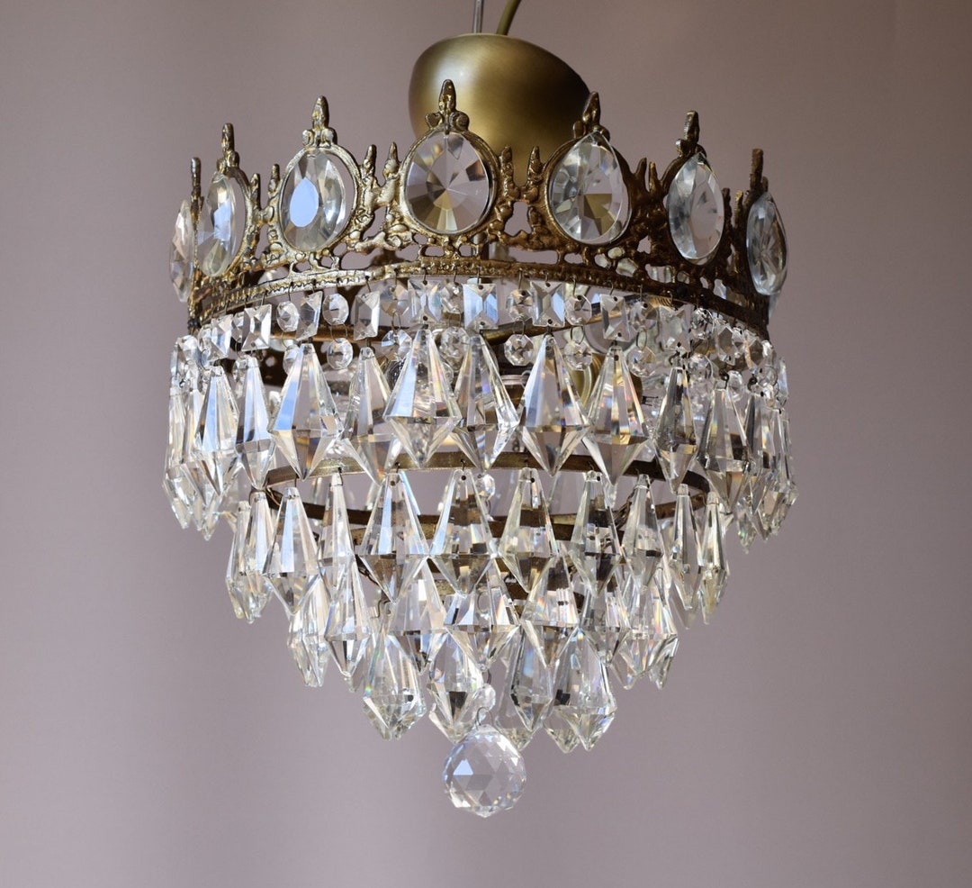 シャビーシックな照明 セミフラッシュシャンデリア ヴィンテージ