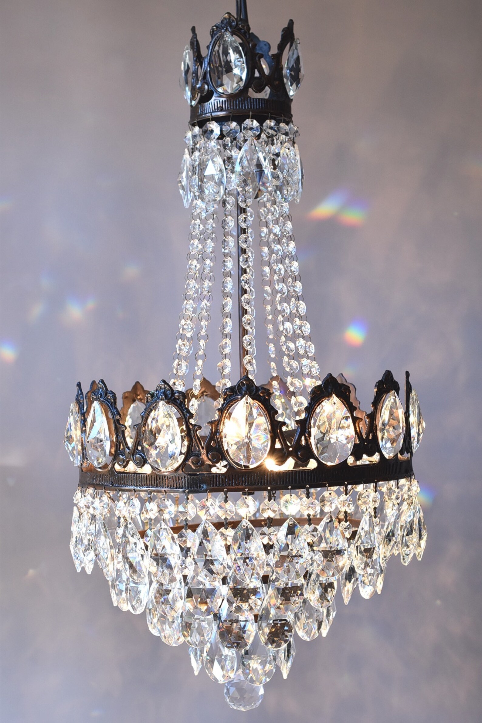 Antique Style Lighting Retro Vintage Crystal Chandelier - Etsy