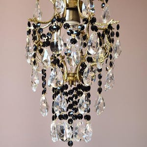 Black & clear crystal Chandelier Home ceiling Chandelier Brass crystal lighting lamp Antique French Style lighting Vintage crystal Pendant