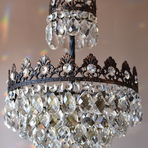 Vintage Crystal Chandelier in Antique French Style, Crystal Ceiling Lighting Lamp for Home Decor, Interior FREE EXPEDITED Shipping WORLDWIDE