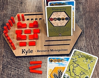 Personalized Game Piece Holders for popular game board  Walnut custom engraving game accessory