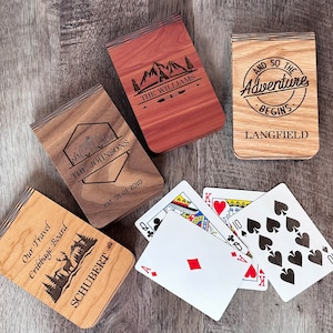 Travel Cribbage Board Mini Travel Size Road Trip Game Living Hinge Wood Personalized Wooden Gift for Him Her Gift for Dad Custom Board Game