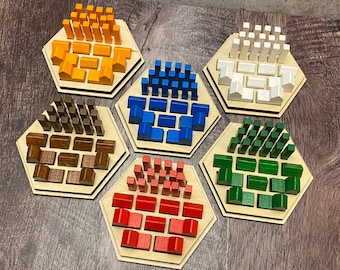 Hexagon Game Piece Holder: Maple Birch Board Game Accessory