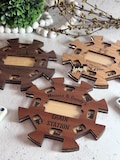 Mexican Train Personalized Hub Premium Wood Acrylic 3D Wooden Train  Dominoes Game Custom Name Family Game Night