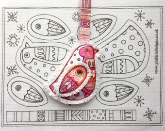 Robin ornament. Sewing pattern.