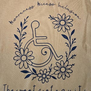 Disability Pride Bag – Awareness Access Inclusion Tote Bag– Roots of Equity – Motor Disability – Inclusive Social Justice Tote Bag