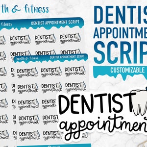 Gesundheit & Fitness | Zahnarzt Termin Schrift | Planner Sticker