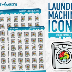 Haus & Garten | Waschmaschine Icons | Planner Sticker