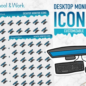 Schule & Arbeit | Desktop Monitor Icons | Planner Sticker