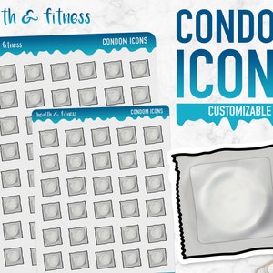 Gesundheit & Fitness | Kondom Icons | Planner Sticker