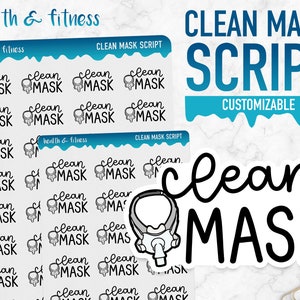 Gezondheid & Fitness | Clean Mask-script | Planner-stickers