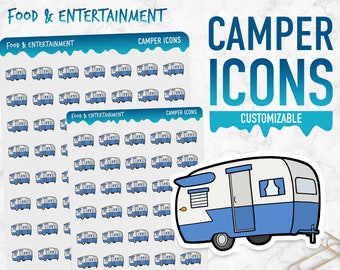 Food & Entertainment | Camper Icons | Planner Stickers