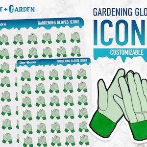 Casa e Jardim | Ícones de luvas de jardinagem | Adesivos de planejador