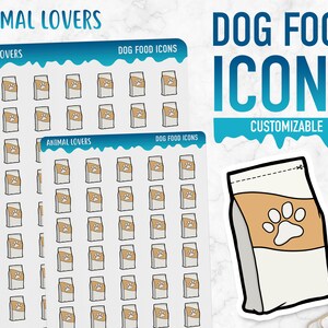 Amanti degli animali / icone cibo per cani / adesivi Planner