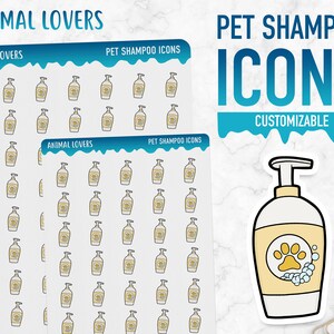 Amanti degli animali / icone shampoo per animali domestici / adesivi Planner